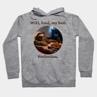 WiFi, food, my bed: Perfection. Hoodie